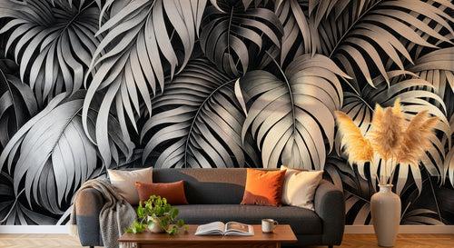 Design A0069 — Papier peint Palmier Tropical Vert - Collection 4 — Novomur