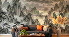 Design A0097 — Papier peint Asie Encre Noire Pagode — Novomur