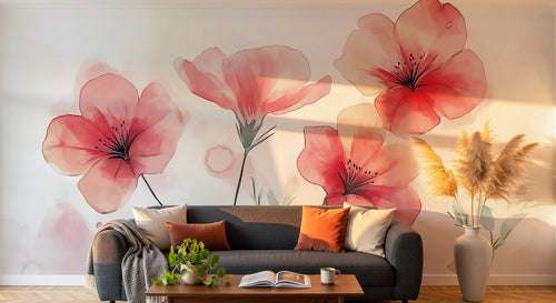 Design A0170 — Papier peint Coquelicots et Fleurs Sauvages — Novomur