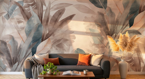 Design A0263 — Papier peint Palmier Tropical Vert - Collection 1 — Novomur