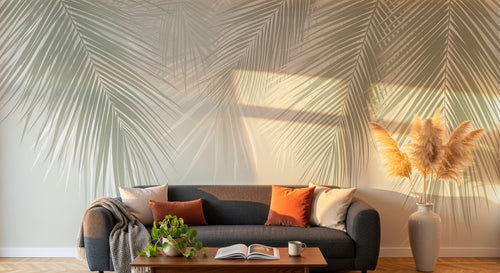 Design A0371 — Papier peint Palmier Tropical Vert - Collection 3 — Novomur