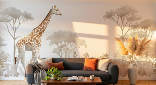 Design A0401 — Papier peint Safari Savane Aquarelle — Novomur
