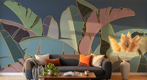 Design A0471 — Papier peint Palmier Tropical Vert - Collection 2 — Novomur