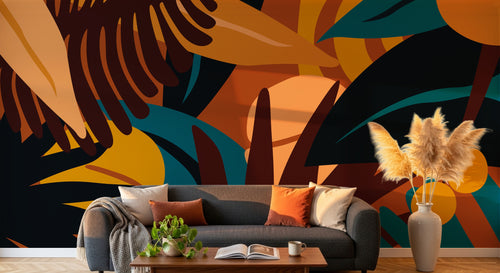 Design A0509 — Papier peint Palmier Tropical Vert - Collection 3 — Novomur