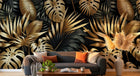 Design A0585 — Papier peint Palmier Tropical Doré Luxe - Collection 2 — Novomur