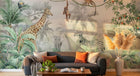 Design B021 — Papier peint Safari panoramique jungle brumeuse — Novomur