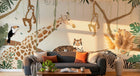 Design B023 — Papier peint Safari illustration plate vectorielle saturee — Novomur