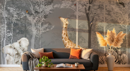 Design B031 — Papier peint Safari Savane Aquarelle - Collection 2 — Novomur