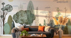 Design B032 — Papier peint Foret stylisee scandinave arbres minimalistes — Novomur