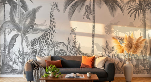 Design B034 — Papier peint Safari Savane Aquarelle - Collection 2 — Novomur
