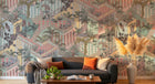 Design D0168B — Papier peint Art Déco Éventails et Or - Collection 2 — Novomur