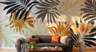 Design D0799 — Papier peint Palmier Tropical Doré Luxe - Collection 1 — Novomur