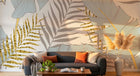 Design E0601 — Papier peint Palmier Tropical Doré Luxe - Collection 1 — Novomur