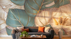 Design F0744 — Papier peint Palmier Tropical Doré Luxe - Collection 1 — Novomur
