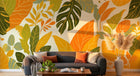 Design F0796 — Papier peint Palmier Tropical Vert - Collection 2 — Novomur