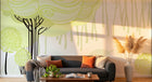 Design FC220 — Papier peint Arbres stylises tourbillon vert pale — Novomur