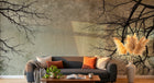 Design L0344 — Papier peint Branches nues fond gris vintage — Novomur