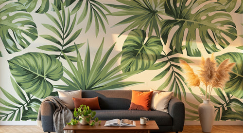 Design SD0468 — Papier peint Palmier Tropical Vert - Collection 4 — Novomur