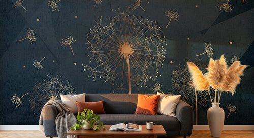 Design SK0441 — Papier peint Art Déco Éventails et Or - Collection 2 — Novomur