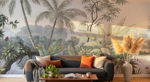 Design SK0551 — Papier peint Palmier Tropical & Jungle Dense — Novomur