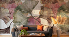Design SL0302 — Papier peint Ginkgo aquarelle vintage symetrique — Novomur