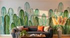Design SL0822 — Papier peint Cactus colombiens vert pop aquarelle — Novomur