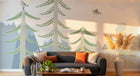 Design SL0840 — Papier peint Sapins maisons oiseaux scandinave enfant — Novomur