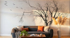 Design ZX0234 — Papier peint Arbre solitaire oiseaux hiver brume — Novomur