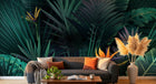 Design ZX0500 — Papier peint Jungle sombre oiseaux paradis bananiers — Novomur