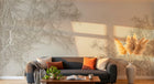 Design ZX0541 — Papier peint Branches glacees argentees fond creme — Novomur