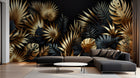 Design A0060 — Papier peint Palmier Tropical Doré Luxe - Collection 2 — Novomur