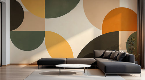 Design A0098 — Papier peint Art Abstrait Bauhaus Coloré - Collection 1 — Novomur