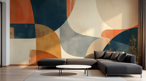 Design A0100 — Papier peint Art Abstrait Bauhaus Coloré - Collection 2 — Novomur