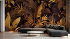 Design A0132 — Papier peint Palmier Tropical Doré Luxe - Collection 2 — Novomur