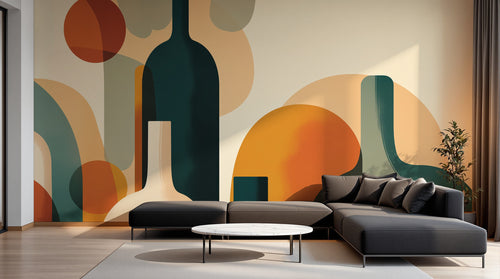 Design A0217 — Papier peint Art Abstrait Bauhaus Coloré - Collection 1 — Novomur