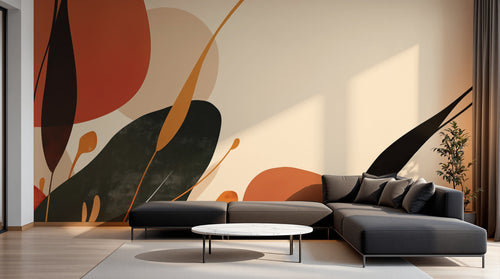 Design A0302 — Papier peint Art Abstrait Bauhaus Coloré - Collection 2 — Novomur