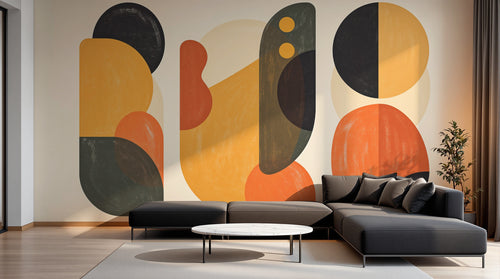 Design A0368 — Papier peint Art Abstrait Bauhaus Coloré - Collection 2 — Novomur