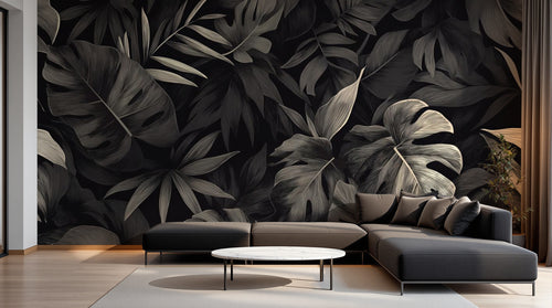 Design A0390 — Papier peint Palmier Tropical Vert - Collection 4 — Novomur