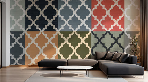 Design A0409 — Papier peint Art Abstrait Bauhaus Coloré - Collection 2 — Novomur