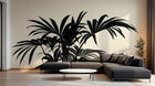 Design A0454 — Papier peint Palmier Tropical Noir et Blanc — Novomur
