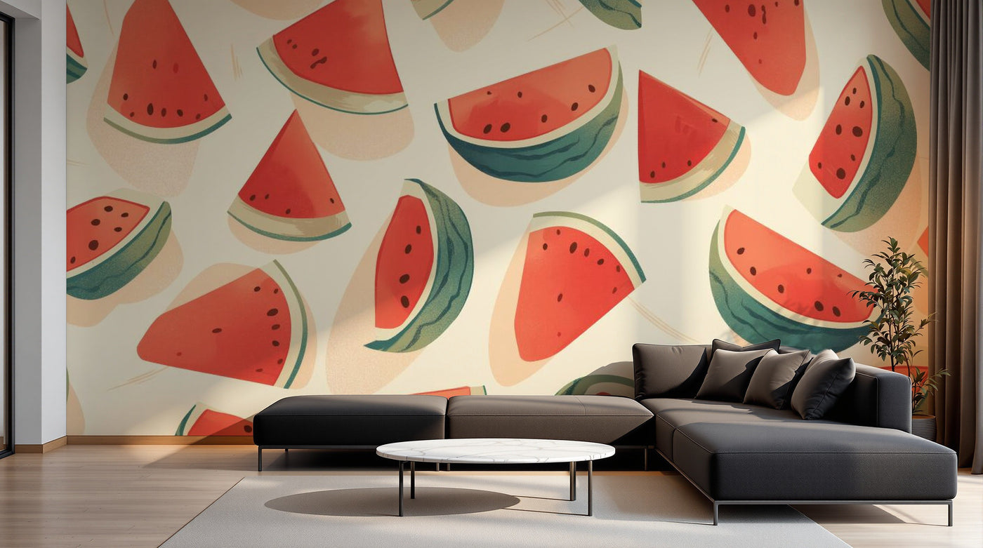 Papier peint Fruits Agrumes Beige - Sur mesure - Design A0459