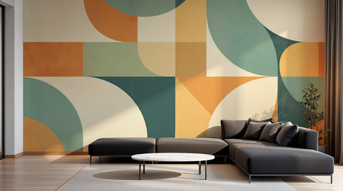 Design A0514 — Papier peint Art Abstrait Bauhaus Coloré - Collection 2 — Novomur