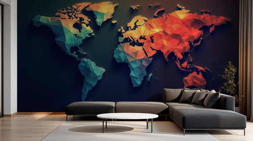 Design A0581 — Papier peint Carte du Monde — Novomur