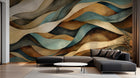 Design A0584 — Papier peint Art Abstrait Vagues et Lignes — Novomur
