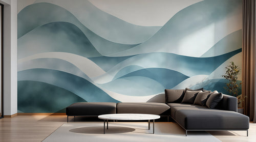 Design A0612 — Papier peint Art Abstrait Vagues et Lignes — Novomur