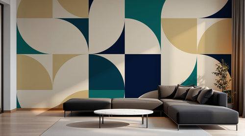 Design A0678 — Papier peint Art Abstrait Bauhaus Coloré - Collection 1 — Novomur