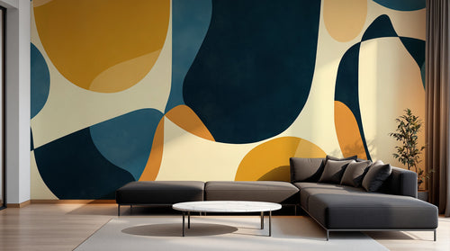 Design A0738 — Papier peint Art Abstrait Bauhaus Coloré - Collection 2 — Novomur