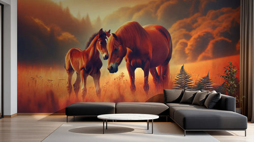 Design A0798 — Papier peint Chevaux — Novomur