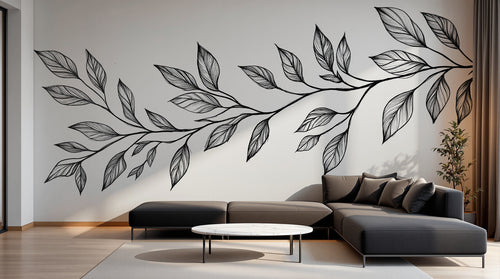 Design A0816 — Papier peint Botanique Feuilles Sombres — Novomur
