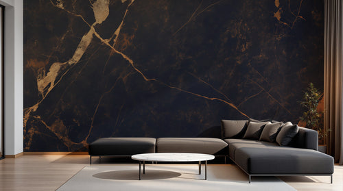 Design A0825 — Papier peint Marbre Noir et Or Luxe - Collection 1 — Novomur